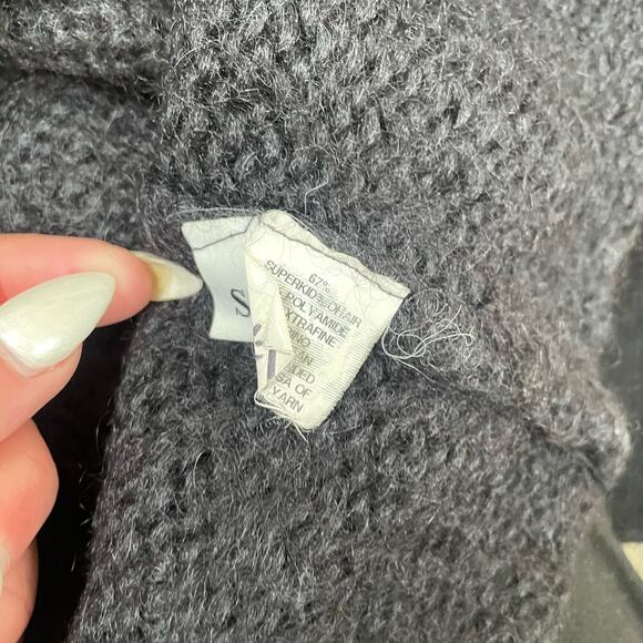 Margaret O'Leary sweater Mohair Merino wool blend black mock neck SZ SM - Picture 7 of 9